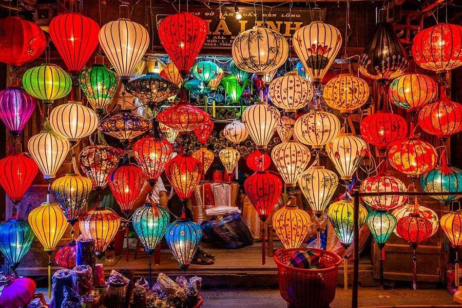 Lantern market during Hoi An shore excursions